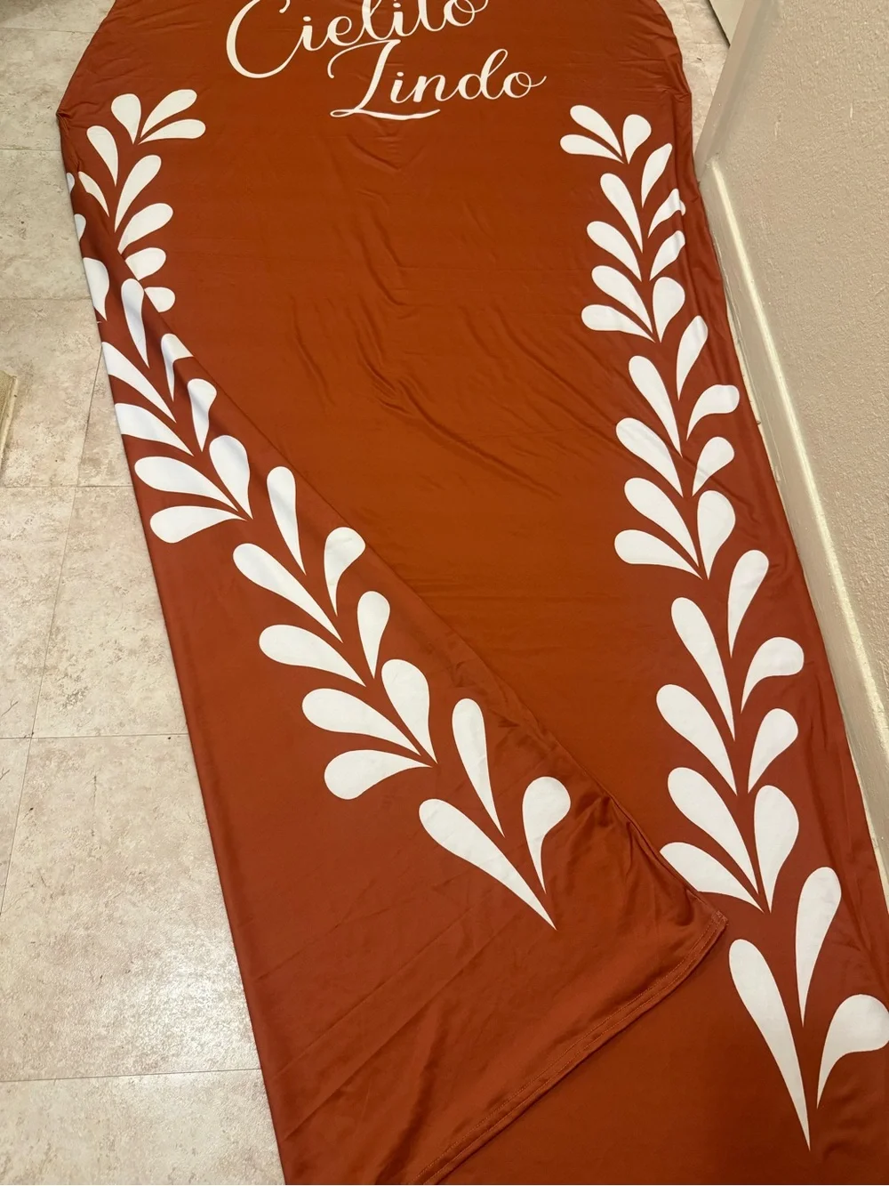 Cielito Lindo Rust Floral Fitted Arch Backdrop Cover